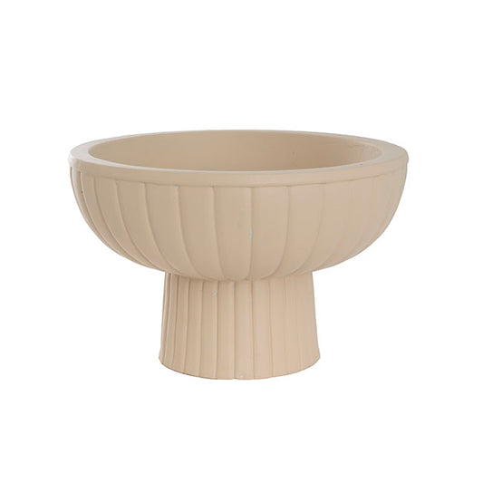 Fibreglass Compote Planter Matte Nude (39cmDx25cmH)