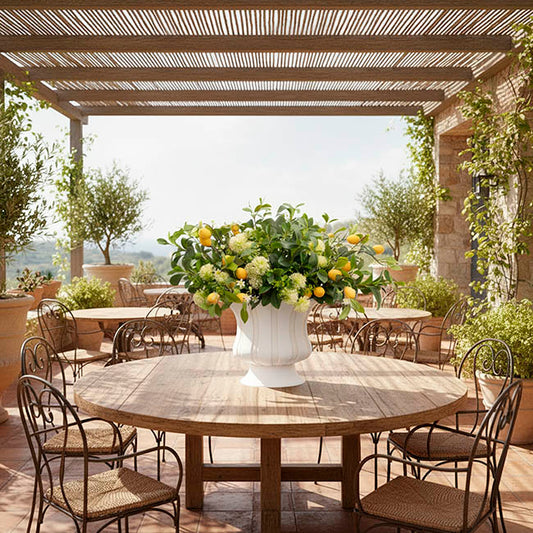 Roman Cement Urn Pot Limestone White (38x32.5cmH)