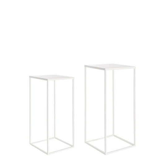Metal Centrepiece Table Stand Set 2 White (65cmH&50cmH)
