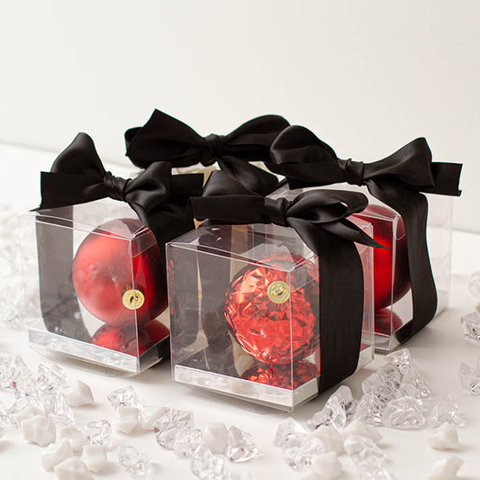 Cupcake Box Clear Base 30mic Silver (90x90x90mm) Pack 10