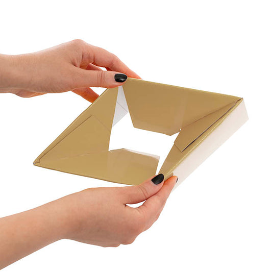 Mini Posy Box Gloss Autolock Base Pk25 Gold (13x12cmH)