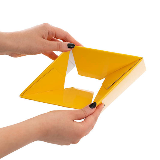 Mini Posy Box Gloss Autolock Base Pk25 Yellow (13x12cmH)