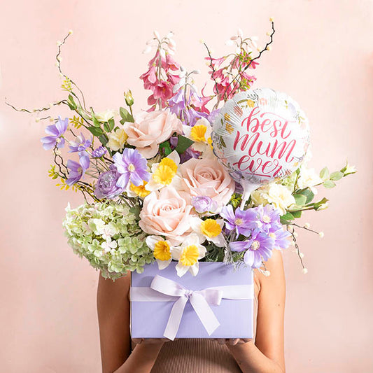 Large Posy Box Autolock Base Pack 10 Lavender (22x14cmH)