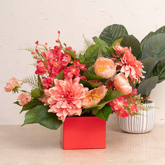 Large Posy Box Autolock Base Pack 10 Red (22x14cmH)