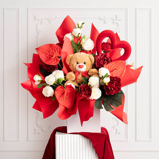 Gift Flower Box Tall Flat Pack White (22x22x25cmH)