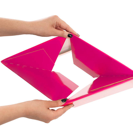 Medium No.6 Posy Box Autolock Base Pk10 Hot Pink (16x12cmH)