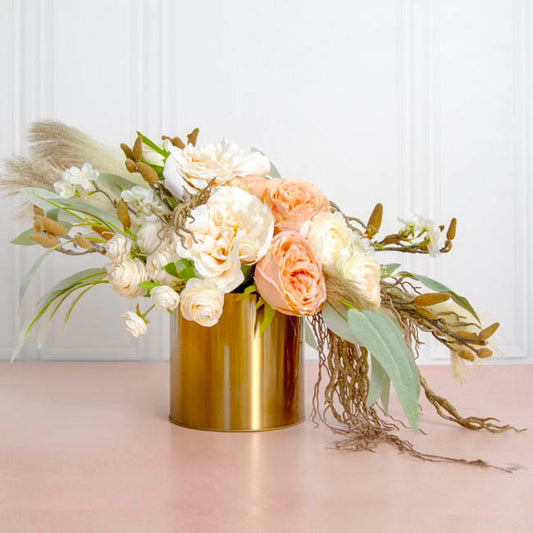 Metal Plant and Arrangement Pot Brass Gold (16x15cmH)