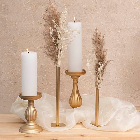 Single Metal Tube Vase Gold (8cmDx28cmH)
