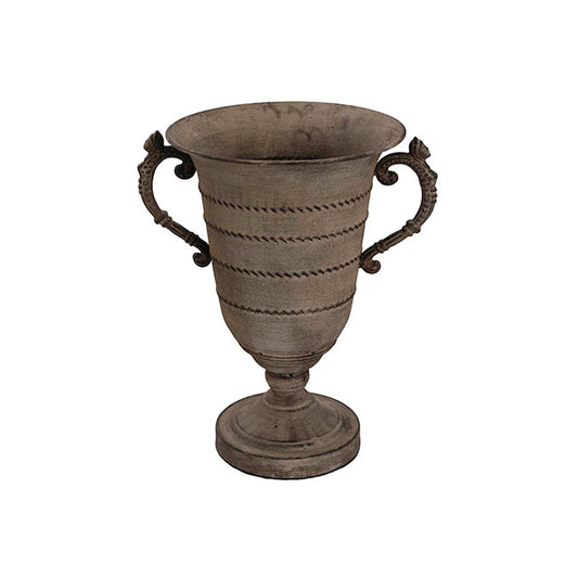 Decorative Flute Metal Vase Vintage Silver (30.5x24x35.5cmH)