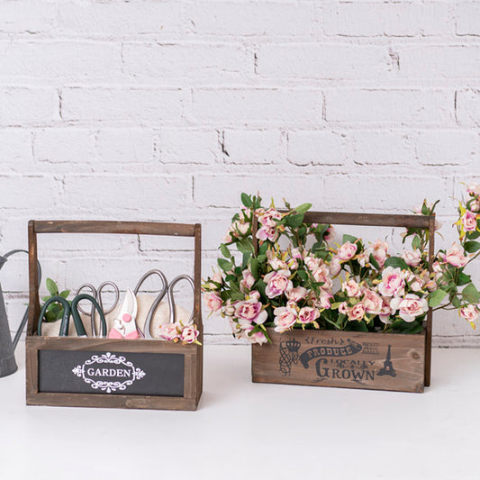 Wooden Carry Tote Chalkboard Brown (27x11.5x28cmH)