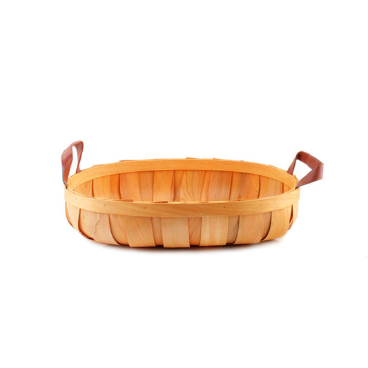 Woven Barrel Oval Tray Natural (36x26x7cmH)
