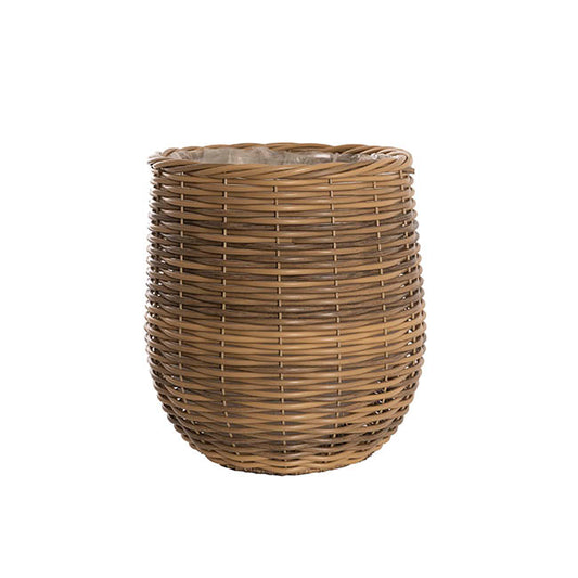 Artificial Rattan Cylinder Basket Planter Set 2 (46Dx43cmH)