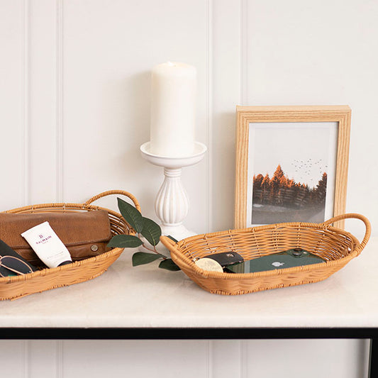 Artificial Rattan Tray Oval Natural (29.5X18.5X6cm)