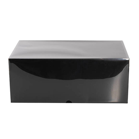 Gift Hamper Box with PVC Lid Rectangle Black (36Lx25Wx14Hcm)