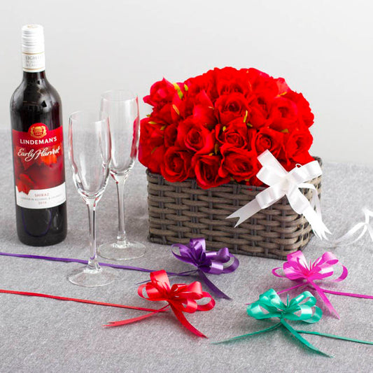 Ribbon Pull Bow Hot Pink (18mmx53cm) Pack 25