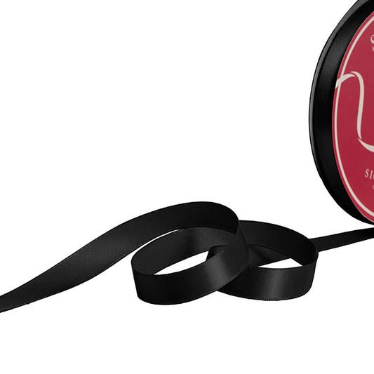 Bulk Ribbon Single Face Satin Black (15mmx50yd)