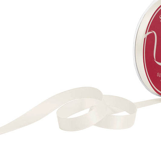 Bulk Ribbon Single Face Satin Bridal White (15mmx50yd)