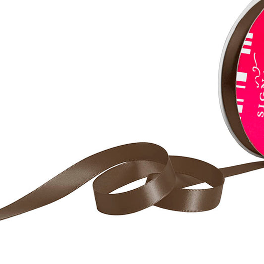 Bulk Ribbon Single Face Satin Chocolate