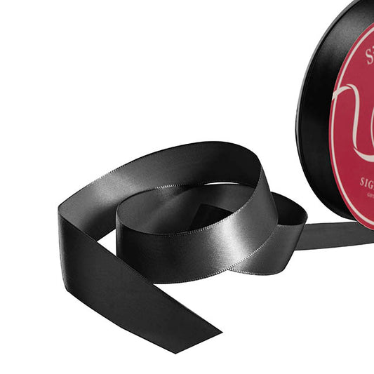 Bulk Ribbon Single Face Satin Black