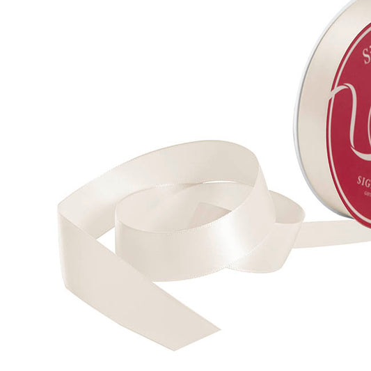 Bulk Ribbon Single Face Satin Bridal White (25mmx50yd)