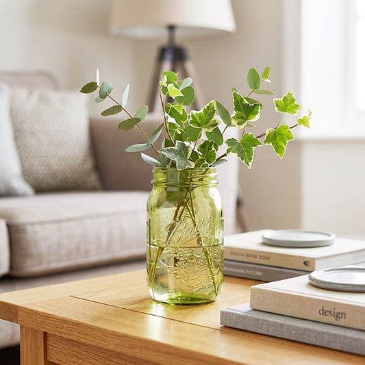 Glass Mason Jar Large Olive (10x17cmH)