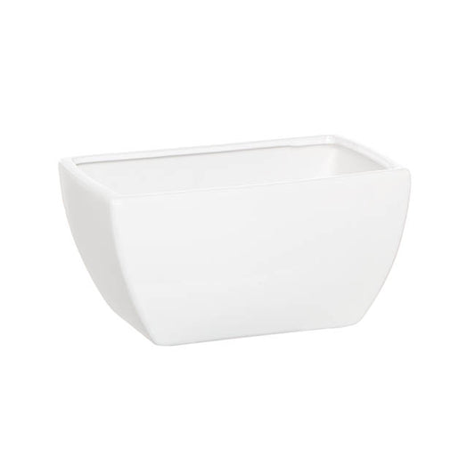 Ceramic Flora Taper Rectangle Pot 18x12x9cmH White