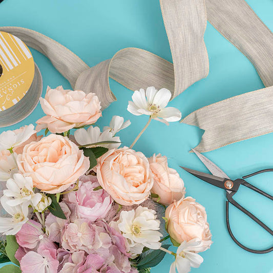 Ribbon Rustic Linen Wire Edge Pastel Sage Green (60mmx20m)