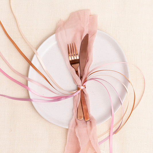 Ribbon Satin Deluxe Double Faced Rose Gold (6mmx25m)