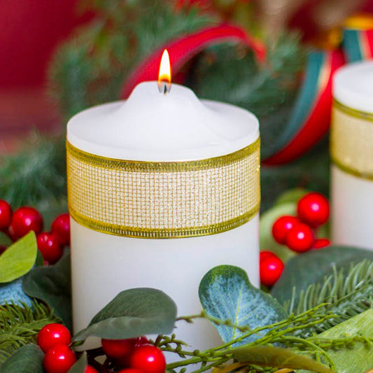 Ribbon Metallic Mesh Gold Wired Edge (40mmx10m)