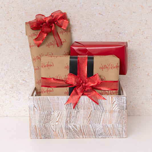 Ribbon Metallic Shimmer Wire Edge Red (50mmx20m)