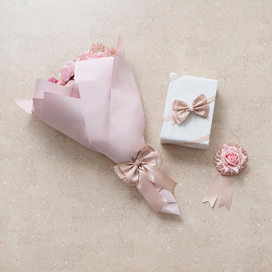 Ribbon Satin Deluxe Double Faced Rose Gold (25mmx25m)