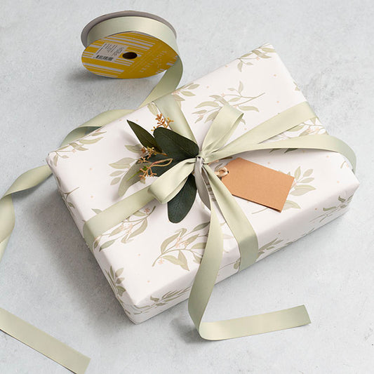 Cotton Ribbon Recycled rPET Material Deep Sage (25mmx25m)