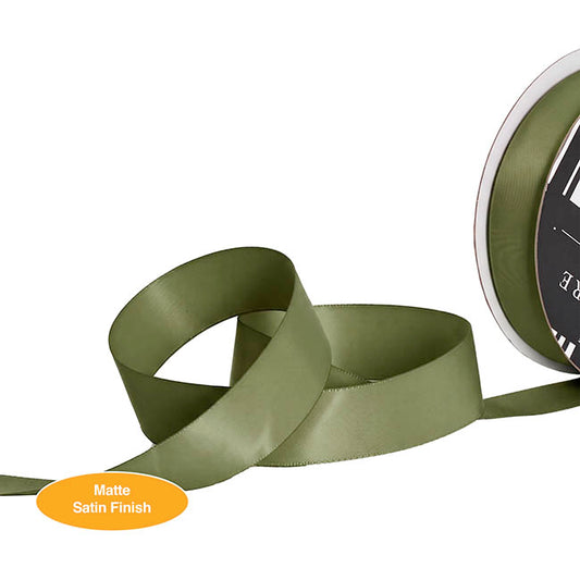 Ribbon Soft Touch Luxury Matte Satin Winter Moss (25mmx30m)