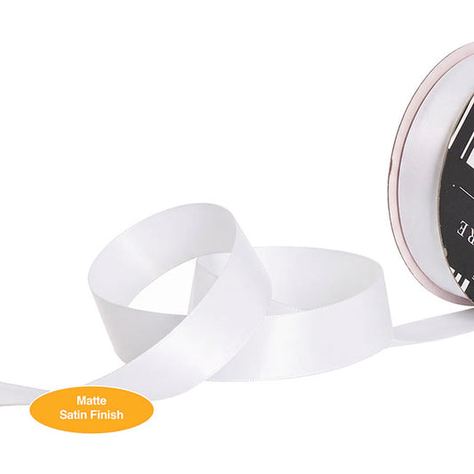 Ribbon Soft Touch Luxury Matte Satin White (25mmx30m)