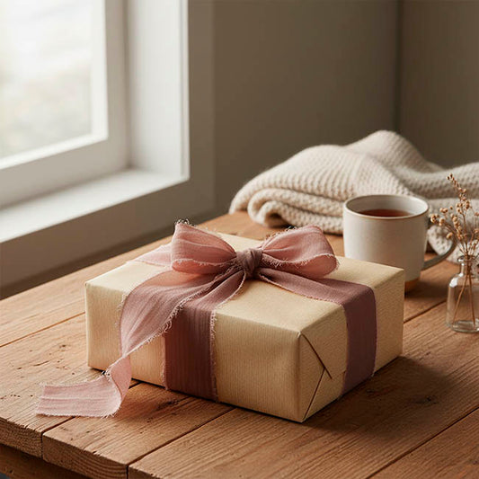 Ribbon Chiffon Frayed Edge Wood Spool Mocha Musk (48mmx20m)