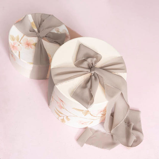 Ribbon Chiffon Frayed Edge Wood Spool Beige (48mmx20m)