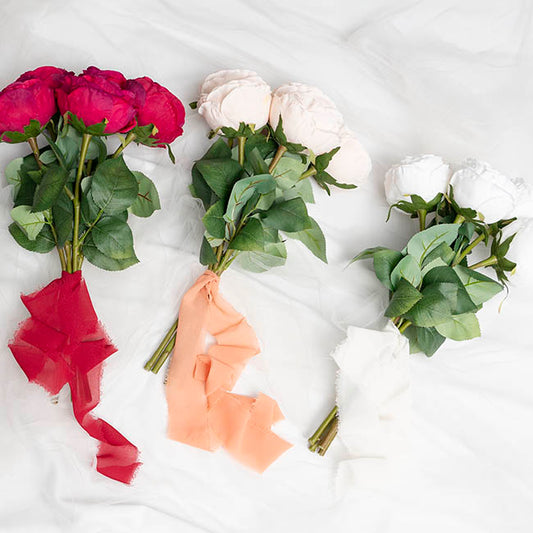 Ribbon Chiffon Fray Edge Wood Spool Peach Apricot (48mmx20m)