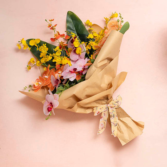 Ribbon Chiffon Fabulous Florals Sewn Edge Lemon (50mmx10m)