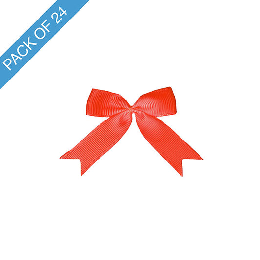 Pre-Made Ribbon Bow Grosgrain Red Pack 24 (15mmx5cm)