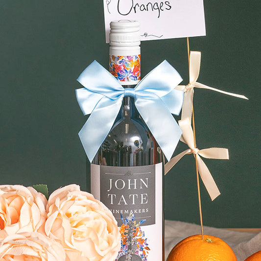 Pre-Made Bow Satin 25mm & Elastic Loop Pk6 BabyBlue(10*11cm)