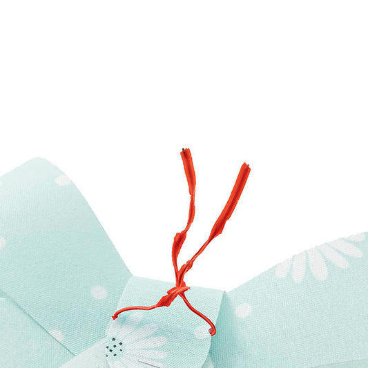 Pre-Made Bow Fabric Top Daisy Delight Blue Pack 2 (14x19cm)