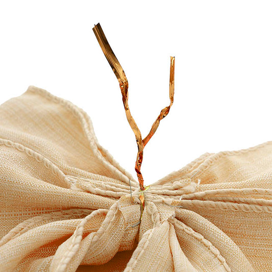 Pre-Made Bow Rustic Linen 4 Loops Raw Natural Pk2 (15x21cm)