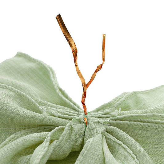 Pre-Made Bow Rusitc Linen 4 Loops Sage Green Pk2 (15x21cm)