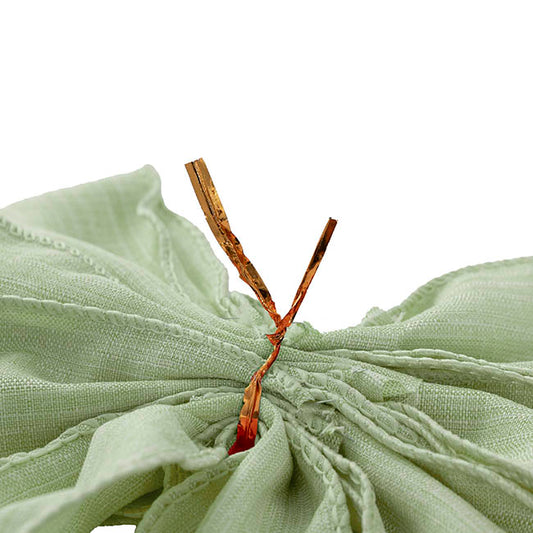 Pre-Made Bow Rustic Linen 6 Loops Sage Green (20x26cm)