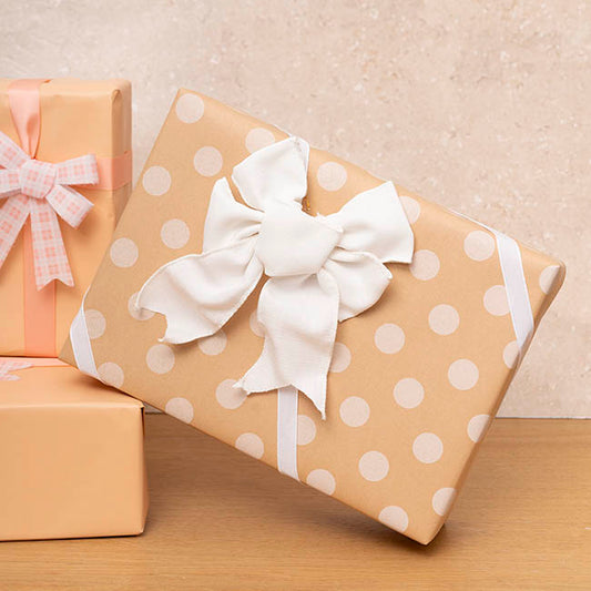 Pre-Made Bow Rustic Linen 6 Loops Snowy White (20x26cm)