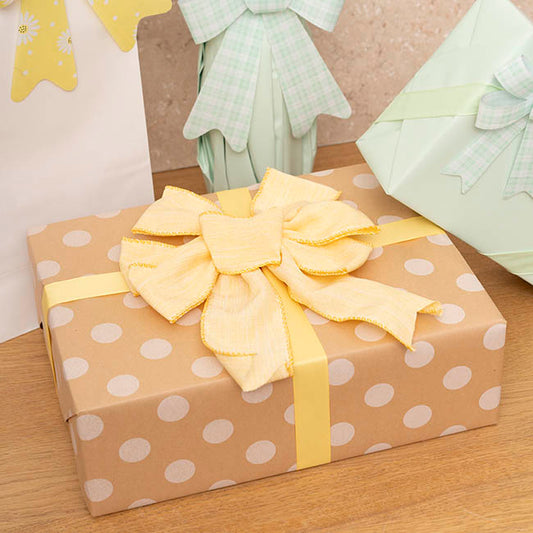 Pre-Made Bow Rustic Linen 6 Loops Lemoniscious (20x26cm)