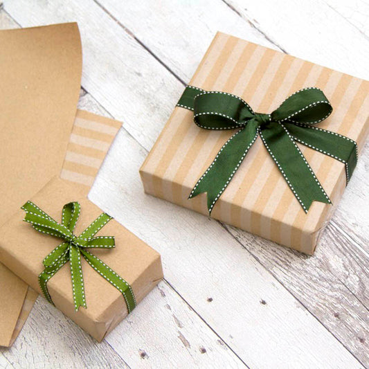 Ribbon Grosgrain Saddle Stitch Moss (25mmx20m)