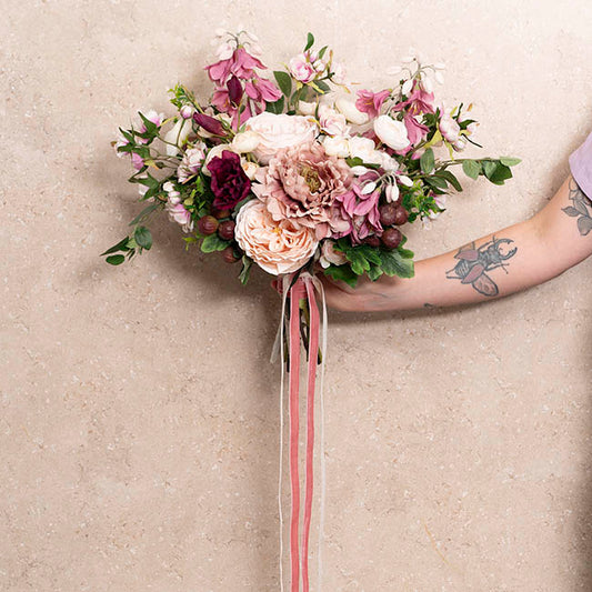 Ribbon Premium Plush Velvet Woven Edge Dusty Pink (15mmx20m)