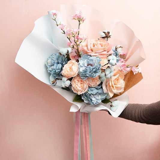 Ribbon Premium Plush Velvet Woven Edge Misty Blue (25mmx20m)