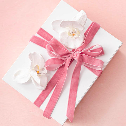 Ribbon Premium Plush Velvet Woven Edge Dusty Pink (25mmx20m)